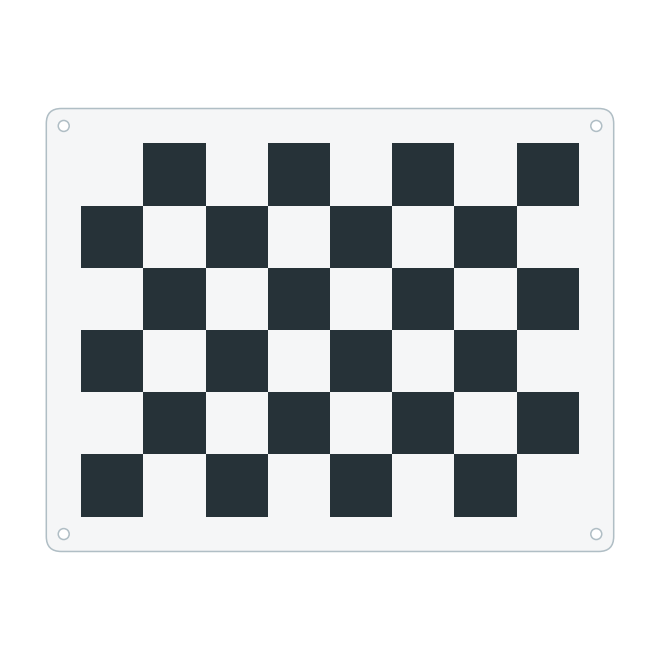 Rigid printed-in OpenCV calibration checkerboard