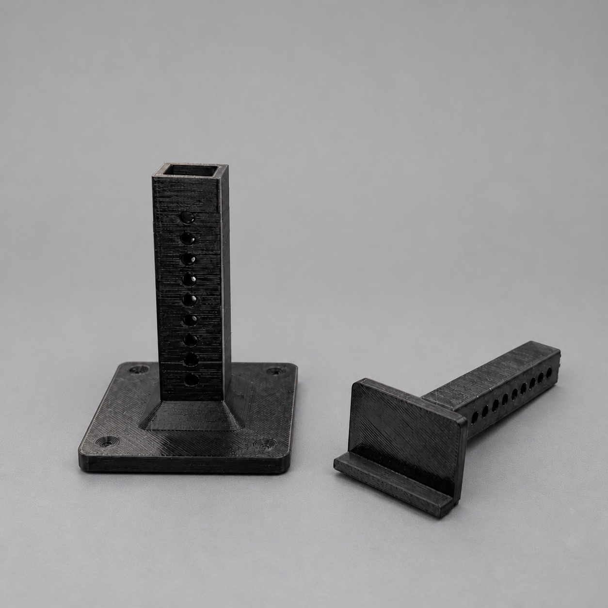 Base and sliding cradle of the PC-FR GPU support shown separately